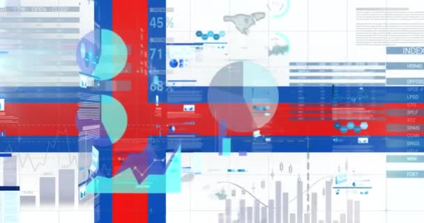 Animação Bandeira Das Ilhas Faroé Sobre Processamento Dados Crise Ucraniana — Vídeo de Stock