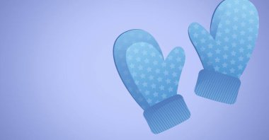 Mavi siyah arka planda pişirme eldivenlerinin dijital olarak oluşturulmuş bir resmi. Pişirme ve pişirme konsepti