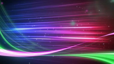 Işık izlerinin ve siyah arkaplandaki lekelerin animasyonu. soyut arkaplan ve dijital arayüz kavramı dijital olarak oluşturulmuş video.