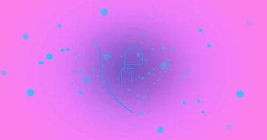 Animation of padlock icon and network of connections over pink background. global business, finances and data processing concept digitally generated video.