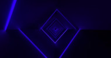 Siyah arkaplan üzerinde şekilleri olan neon qr kodlarının animasyonu. küresel teknoloji ve hesaplama kavramı dijital olarak oluşturulmuş video.