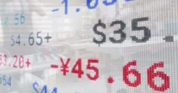 Animace Akciového Trhu Nad Různými Lidmi Globální Koncepce Podnikání Financí — Stock video
