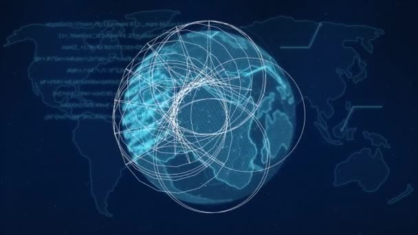 Animation Data Processing Shapes Globe Global Science Digital Interface Concept — Wideo stockowe