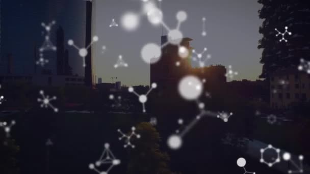 Animáció Alakzatok Mozgó Városkép Globális Üzleti Digitális Interfész Koncepció Digitálisan — Stock videók