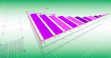 Yeşil arka planda finansal veri işleme animasyonu. küresel iş, finans ve veri işleme kavramı dijital olarak oluşturulmuş video.