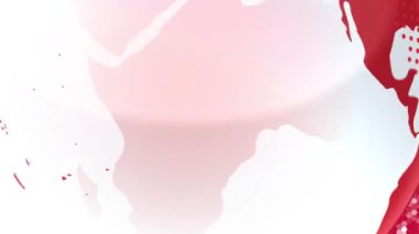 Pembe arka plandaki dünya ve bağlantı ağının animasyonu. küresel iş ve dijital arayüz kavramı dijital olarak oluşturulmuş video.