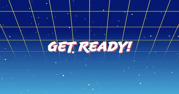 Digitale Animation Eines Weißen Get Ready Zeichen Zoomt Den Bildschirm — Stockfoto