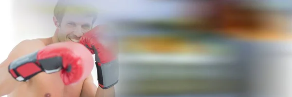 Blur Effect 과회색 배경에 대항하는 코카서스 선수의 초상화의 건강의 — 스톡 사진
