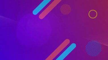 Soyut şekillerin dijital animasyonu mor arkaplan üzerinde hareket ediyor. Soyut doku ve tasarım kavramına sahip arkaplanlar