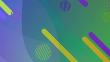 Yeşil gradyan üzerinde hareket eden soyut şekillerin dijital animasyonu. Soyut doku ve tasarım kavramına sahip arkaplanlar