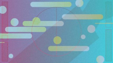 Fotokopi alanı ile mavi arkaplan üzerinde hareket eden soyut şekillerin dijital animasyonu. Soyut doku ve tasarım kavramına sahip arkaplanlar