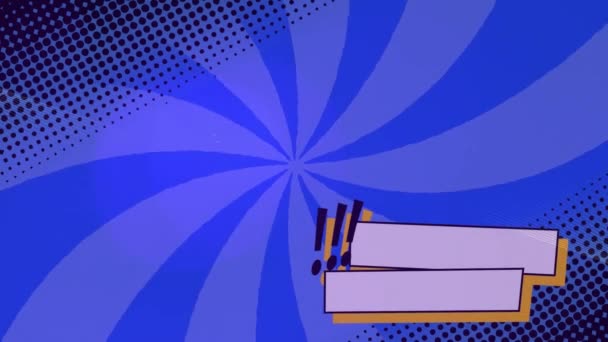 Animación Digital Banner Con Espacio Copia Sobre Fondo Radial Azul — Vídeo de stock