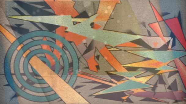 Digitale Animation Farbenfroher Abstrakter Formen Die Sich Vor Grauem Hintergrund — Stockvideo