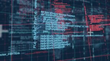 Şebeke ve dünya üzerinde dijital veri işleme animasyonu. küresel çevrimiçi hesaplama ve veri işleme kavramı dijital olarak oluşturulmuş video.