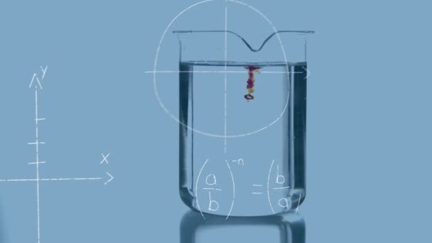 Animação Fórmulas Matemáticas Sobre Cientista Laboratório Conceito Global Pesquisa Científica — Vídeo de Stock