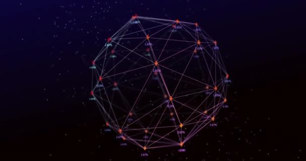 Animação Rede Conexões Com Ícones Sobre Fundo Escuro Conexões Globais — Vídeo de Stock