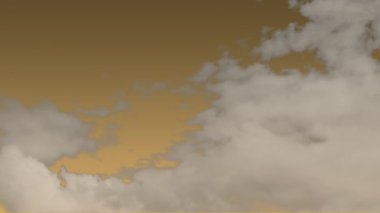 Hareket eden bulutlarla dolu gökyüzünün animasyonu. renk, hareket ve ışık arkaplan kavramı, dijital olarak oluşturulmuş video.