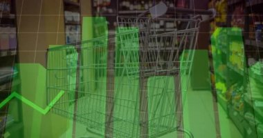 Tramvayda veri işleme animasyonu. küresel iş, alışveriş ve dijital arayüz kavramı dijital olarak oluşturulmuş video.