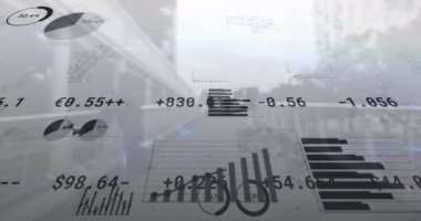 Animation of data processing over bridge. global business and digital interface concept digitally generated video.