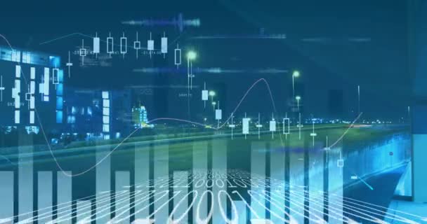 Animação Processamento Dados Estrada Negócio Global Finanças Conexões Conceito Interface — Vídeo de Stock