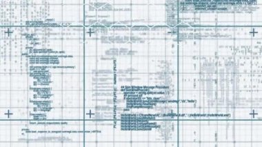 Beyaz arka planda şekil ve veri işleme animasyonları. küresel teknoloji, bağlantılar ve dijital arayüz konsepti dijital olarak oluşturulmuş video.