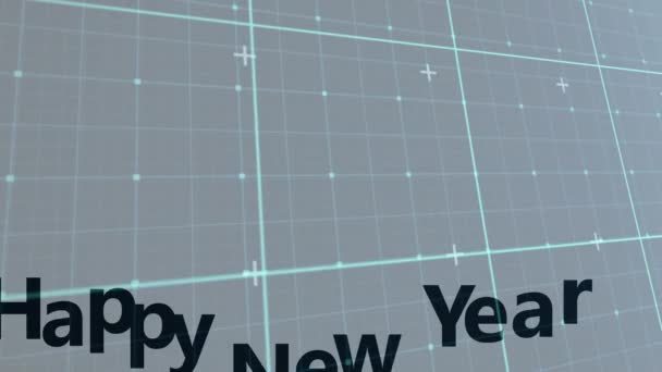 Animation Happy New Year Moving Checked Screen New Year Technology — Stock Video