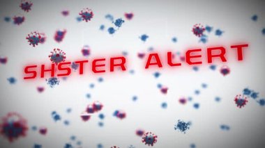 Virüslü beyaz arka planda sistem uyarısı. İnternet güvenliği, güvenlik ve dijital arayüz kavramı dijital olarak oluşturulmuş video.