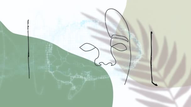 Animation Dessin Visage Cerveau Sur Fond Blanc Concept Interface Communication — Video