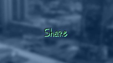 Okları odak şehir dışında olan paylaşımlı metnin animasyonu. çevrimiçi ağ, internet ve sosyal medya konsepti dijital olarak oluşturulmuş video.