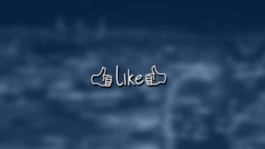 Odaklı şehir manzarası dışında onaylı metnin animasyonu. çevrimiçi ağ, internet ve sosyal medya konsepti dijital olarak oluşturulmuş video.