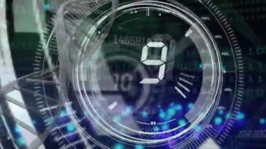 DNA iplikçiklerinin dönüşünün animasyonu, ikili kodlama veri işleme üzerinde tarama. küresel bilim, bağlantılar, dijital arayüz ve dijital olarak oluşturulmuş bilgisayar konsepti.