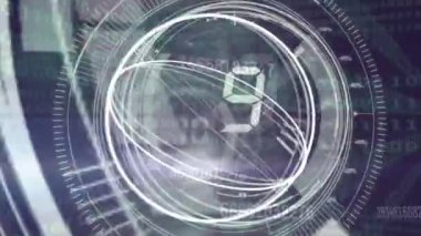 İkili kodlama veri işleme üzerinde tarama kapsamı animasyonu. küresel bağlantılar, dijital arayüz ve dijital olarak oluşturulmuş video konsepti.