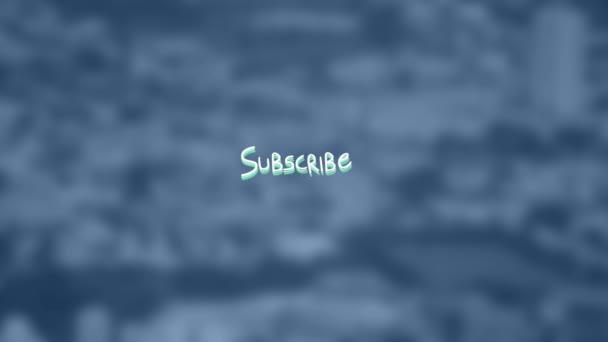 Animation Subscribe Text Lines Out Focus Cityscape Online Networking Internet — Stock Video