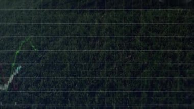 Spor stadyumunda futbol üzerinden veri işleme animasyonu. global spor ve dijital arayüz konsepti dijital olarak oluşturulmuş video.