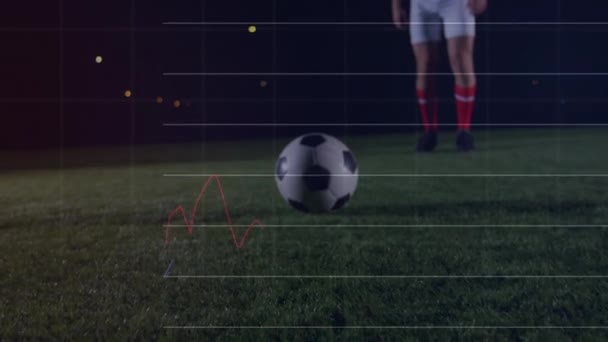 Κινούμενα Σχέδια Επεξεργασίας Δεδομένων Σχέση Καυκάσιος Ποδοσφαιριστής Παγκόσμια Έννοια Του — Αρχείο Βίντεο