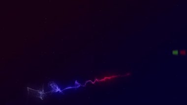 Işık izi animasyonu ve siyah arkaplanda lekeler. Sosyal medya ve iletişim arayüzü kavramı dijital olarak oluşturulmuş video.