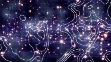 Noelde siyah arka planda beneklerin ve şekillerin animasyonu. Noel, kış, gelenek ve kutlama konsepti dijital olarak oluşturulmuş video.