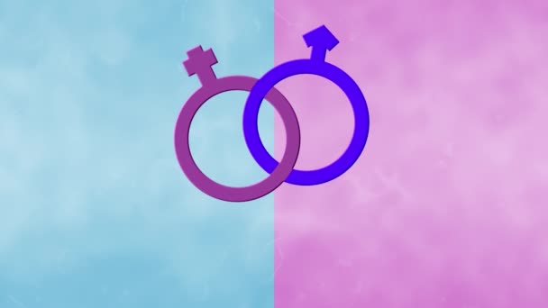 Animation Texte Hétérosexuel Symbole Sur Fond Rouge Bleu Concept Tolérance — Video