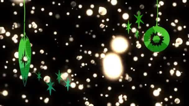 在黑色背景的圣诞前夕 迪瓦利文字和亮点的动画化 圣诞节 传统和庆祝概念数字制作的视频 — 图库视频影像