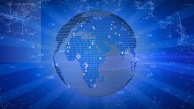 Dünya çapında değişen sayılarla bağlantılı ağların animasyonu. küresel bağlantılar, ağlar ve bulut hesaplama konsepti dijital olarak oluşturulmuş video.