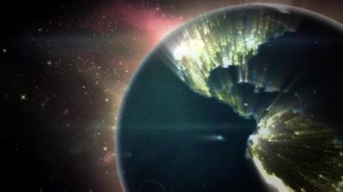 Dünya üzerindeki bağlantı ağlarının animasyonu. küresel bağlantılar, ağlar ve bulut hesaplama konsepti dijital olarak oluşturulmuş video.