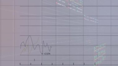 Şebeke üzerinde finansal veri işleme animasyonu. küresel iş, finans ve veri işleme kavramı dijital olarak oluşturulmuş video.