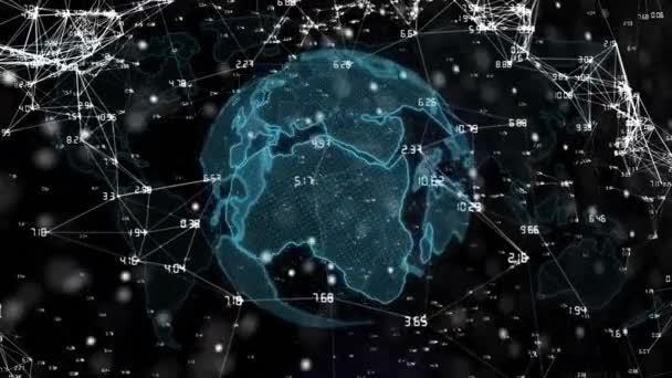 Animación Red Conexiones Con Números Todo Mundo Conexiones Globales Redes — Vídeos de Stock