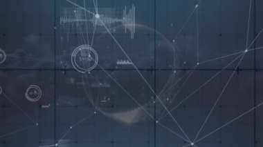 Dünya üzerindeki bağlantı ağının animasyonu. küresel bağlantılar, ağlar ve dijital arayüz konsepti dijital olarak oluşturulmuş video.