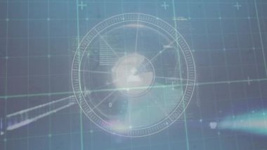 Kapsam taraması ve ızgara üzerinden insan simgeleriyle bağlantı ağının animasyonu. küresel bağlantılar, ağlar ve dijital arayüz konsepti dijital olarak oluşturulmuş video.