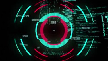 Sayılar ve veri işleme animasyonu. küresel bağlantılar, ağlar ve veri işleme konsepti dijital olarak oluşturulmuş video.
