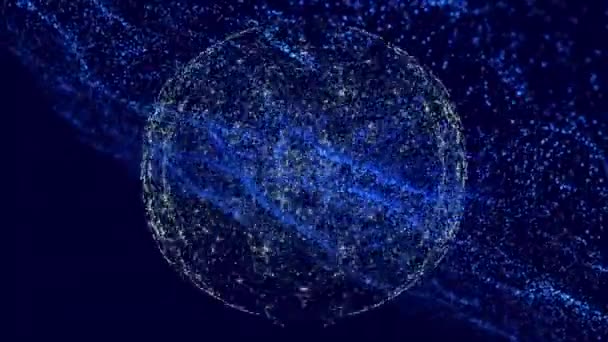 Animation Blue Mesh Networks Connections Global Connections Networks Data Processing — Stock Video