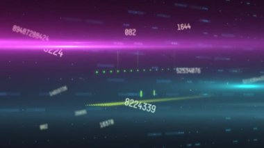 Değişen numaraların animasyonu ve finansal veri işleme. küresel bağlantılar, ağlar ve veri işleme konsepti dijital olarak oluşturulmuş video.