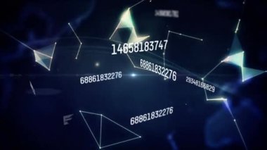 Tüm dünyada numaraların ve veri işlemenin animasyonu. küresel bağlantılar, ağlar ve veri işleme konsepti dijital olarak oluşturulmuş video.