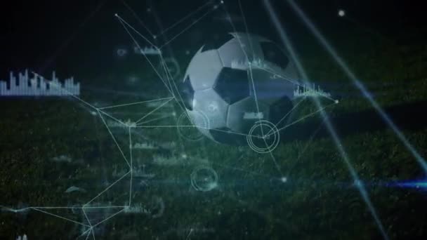 데이터 처리를 경기장에 코카서스 선수의 다리에 애니메이션 글로벌 스포츠 네트워크 — 비디오